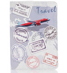 Шкіряна обкладинка на паспорт Travel купить в интернет магазине подарков ПраздникШоп