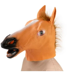 Маска латексная Лошадь (светло-коричневая) купить в интернет магазине подарков ПраздникШоп