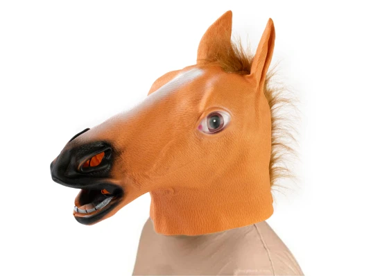Маска латексная Лошадь (светло-коричневая) купить в интернет магазине подарков ПраздникШоп