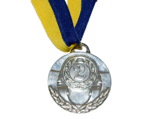 Медаль наградная 43510 Д5см 2 место Серебро купить в интернет магазине подарков ПраздникШоп