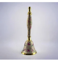 Колокольчик с ручкой с рисунком бронзовый «Птицы на белом фоне» (21.5×14×7.4 см) купить в интернет магазине подарков ПраздникШоп