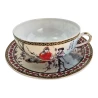 Чашка+блюдце фарфор (210 мл) (SBS102) «Девушки с сакурой» (h-4.5 см, d-9.5 см)