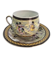 Сервиз фарфор (SCS78) 1 чашка+1 блюдце «Танцовщицы» (110 мл) (h-5.2 см купить в интернет магазине подарков ПраздникШоп