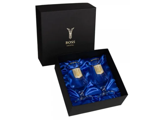 Набор для пива "Тризуб" 2 бокала 470 мл, хрусталь купить в интернет магазине подарков ПраздникШоп