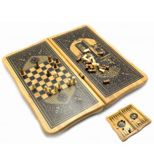 Нарды с шахматами бамбуковые "Баку" купить в интернет магазине подарков ПраздникШоп