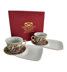 Сервиз фарфор (170 мл) (2C108-8) 2 чашки + 2 блюдца «Розовый» (h-6.5 см купить в интернет магазине подарков ПраздникШоп