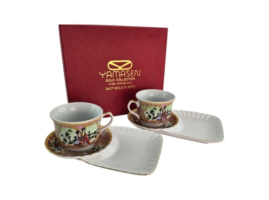 Сервиз фарфор (170 мл) (2C108-8) 2 чашки + 2 блюдца «Розовый» (h-6.5 см купить в интернет магазине подарков ПраздникШоп