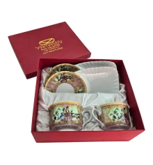 Сервиз фарфор (170 мл) (2C108-8) 2 чашки + 2 блюдца «Розовый» (h-6.5 см купить в интернет магазине подарков ПраздникШоп