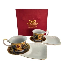 Сервиз фарфор (170 мл) (2C1007-4) 2 чашки + 2 блюдца «Драконы» (h-6.5 см купить в интернет магазине подарков ПраздникШоп