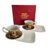 Сервиз фарфор (170 мл) (2C1007-4) 2 чашки + 2 блюдца «Драконы» (h-6.5 см,d-8.5 см, блюдце 21×12 см)