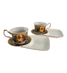 Сервиз фарфор (170 мл) (2C1007-4) 2 чашки + 2 блюдца «Драконы» (h-6.5 см купить в интернет магазине подарков ПраздникШоп