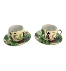 Сервиз фарфор (2SCS77) 2 чашки +2 блюдца «Девушка» (110 мл) (h-5.2 см купить в интернет магазине подарков ПраздникШоп