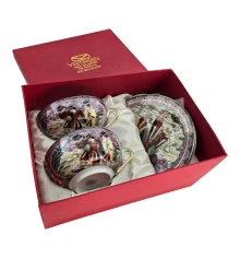 Сервиз фарфор (150 мл) (2SBS114) 2 чашки +2 блюдца «Фиолетовый» (h-4.5 см купить в интернет магазине подарков ПраздникШоп