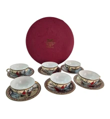 Сервиз круглый фарфор (70мл) (6CCS102) 6 чашек+ 6 блюдец «Сакура» (h-4 см купить в интернет магазине подарков ПраздникШоп