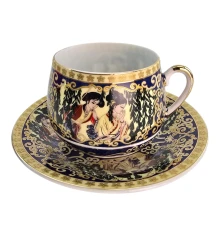 Сервиз фарфор (SCS86-5) 1 чашка+1 блюдце«Зеленая ива» (110 мл) (h-5.2 см купить в интернет магазине подарков ПраздникШоп