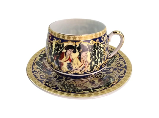 Сервиз фарфор (SCS86-5) 1 чашка+1 блюдце«Зеленая ива» (110 мл) (h-5.2 см купить в интернет магазине подарков ПраздникШоп