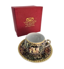 Сервиз фарфор (SCS86-5) 1 чашка+1 блюдце«Зеленая ива» (110 мл) (h-5.2 см купить в интернет магазине подарков ПраздникШоп