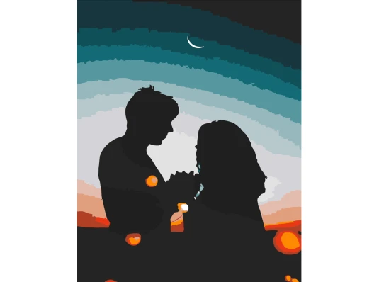 Картина по номерам ПРЕМИУМ Предложение под луной размером 40х50 см (DY018) купить в интернет магазине подарков ПраздникШоп