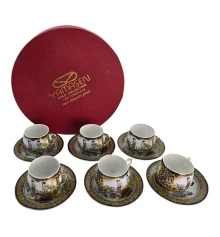 Сервиз круглый фарфор (110 мл) (6SCS112-5) 6 чашек+ 6 блюдец «Девушки» (h-5.5 см купить в интернет магазине подарков ПраздникШоп