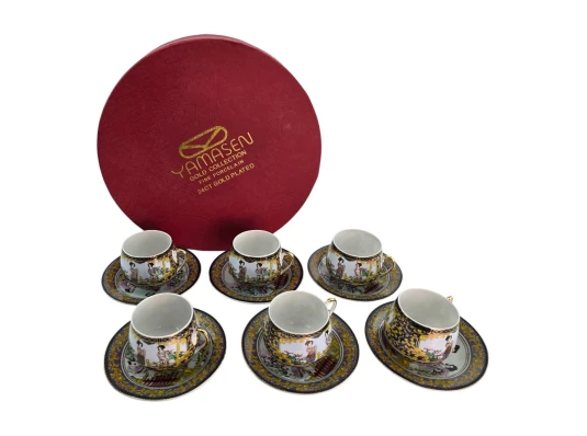 Сервиз круглый фарфор (110 мл) (6SCS112-5) 6 чашек+ 6 блюдец «Девушки» (h-5.5 см купить в интернет магазине подарков ПраздникШоп