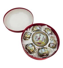 Сервиз круглый фарфор (110 мл) (6SCS112-5) 6 чашек+ 6 блюдец «Девушки» (h-5.5 см купить в интернет магазине подарков ПраздникШоп