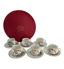 Сервиз круглый фарфор (110 мл) (6SCS173) 6 чашек+ 6 блюдец «Китаянка» (h-5.5 см купить в интернет магазине подарков ПраздникШоп