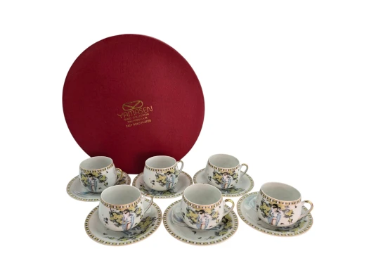 Сервиз круглый фарфор (110 мл) (6SCS173) 6 чашек+ 6 блюдец «Китаянка» (h-5.5 см купить в интернет магазине подарков ПраздникШоп