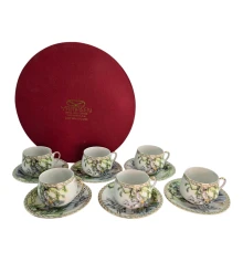 Сервиз круглый фарфор (110 мл) (6SCSp172) 6 чашек+ 6 блюдец «Китаянка» (h-5.5 см купить в интернет магазине подарков ПраздникШоп