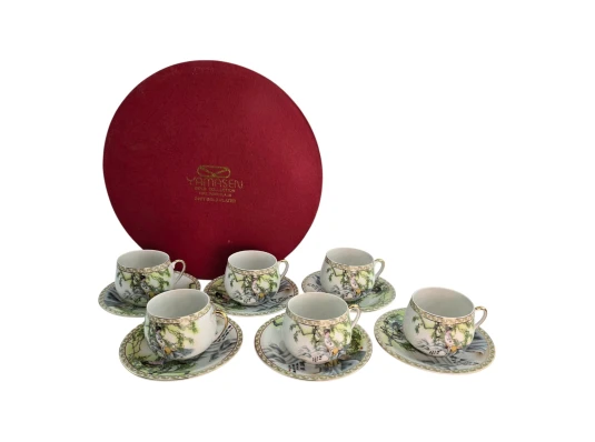 Сервиз круглый фарфор (110 мл) (6SCSp172) 6 чашек+ 6 блюдец «Китаянка» (h-5.5 см купить в интернет магазине подарков ПраздникШоп