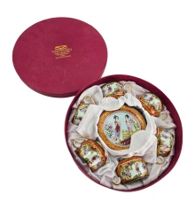 Сервиз круглый фарфор (110 мл) (6SCS1121-A) 6 чашек+ 6 блюдец«Девушки» (h-5.5 см купить в интернет магазине подарков ПраздникШоп