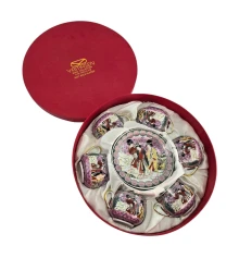 Сервиз круглый фарфор (110 мл) (6SCS114) 6 чашек + 6 блюдец«Фиолетовый» (h-5.5 см купить в интернет магазине подарков ПраздникШоп