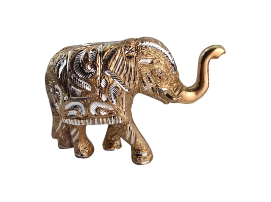 Слон резной алюминиевый (16×25×7 см) купить в интернет магазине подарков ПраздникШоп