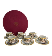 Сервиз круглый фарфор (110 мл) (6SCS95) 6 чашек+ 6 блюдец «Пейзаж» (h-5.5 см купить в интернет магазине подарков ПраздникШоп