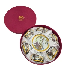 Сервиз круглый фарфор (110 мл) (6SCS95) 6 чашек+ 6 блюдец «Пейзаж» (h-5.5 см купить в интернет магазине подарков ПраздникШоп