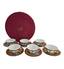 Сервиз круглый фарфор (70мл) (6CCS112-1)6 чашек+6 блюдец «Девушки» (h-4 см купить в интернет магазине подарков ПраздникШоп