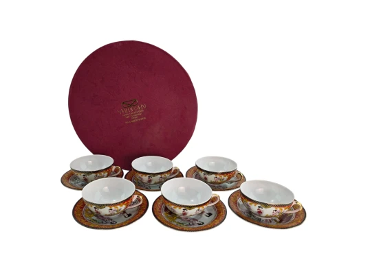 Сервиз круглый фарфор (70мл) (6CCS112-1)6 чашек+6 блюдец «Девушки» (h-4 см купить в интернет магазине подарков ПраздникШоп