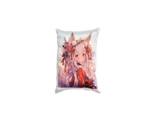 Подушка "Кицуне" размер 26*35 см (черная) с нанесением сублимации (60671) купить в интернет магазине подарков ПраздникШоп