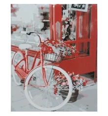 Картина по номерам ПРЕМИУМ Велосипед с цветами с лаком размером 40х50 см (SY6857) купить в интернет магазине подарков ПраздникШоп