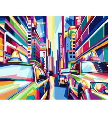 Картина по номерам ПРЕМИУМ Город поп-арт с лаком размером 40х50 см VA-3729 купить в интернет магазине подарков ПраздникШоп