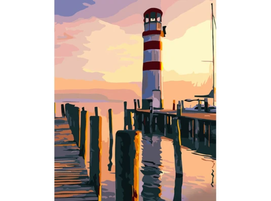Картина по номерам ПРЕМИУМ Маяк на озере Нойзидль размером 40х50 см (GS725) купить в интернет магазине подарков ПраздникШоп