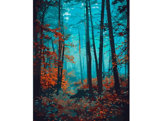 Картина по номерам ПРЕМИУМ Загадочный лес с лаком и с уровнем размером 40х50 см (GS1358) купить в интернет магазине подарков ПраздникШоп