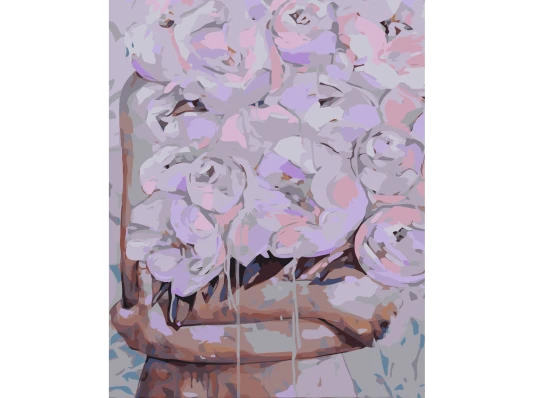 Картина по номерам ПРЕМИУМ Лилии в объятиях с лаком размером 40х50 см VA-3306 купить в интернет магазине подарков ПраздникШоп