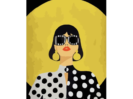 Картина по номерам ПРЕМИУМ Ретро девушка с лаком размером 40х50 см VA-3180 купить в интернет магазине подарков ПраздникШоп