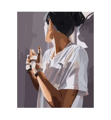 Картина по номерам ПРЕМИУМ Девушка с лаком размером 40х50 см VA-2841 купить в интернет магазине подарков ПраздникШоп