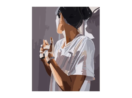 Картина по номерам ПРЕМИУМ Девушка с лаком размером 40х50 см VA-2841 купить в интернет магазине подарков ПраздникШоп