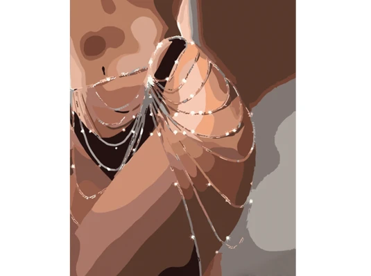 Картина по номерам ПРЕМИУМ Бусы на теле размером 40х50 см (DY293) купить в интернет магазине подарков ПраздникШоп