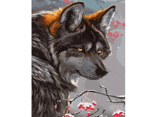 Картина по номерам ПРЕМИУМ Взгляд волка размером 40х50 см (GS456) купить в интернет магазине подарков ПраздникШоп