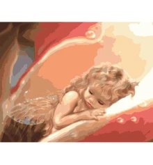 Картина по номерам ПРЕМИУМ Ангелочек с лаком размером 40х50 см VA-1093 купить в интернет магазине подарков ПраздникШоп