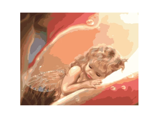 Картина по номерам ПРЕМИУМ Ангелочек с лаком размером 40х50 см VA-1093 купить в интернет магазине подарков ПраздникШоп