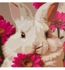 Картина по номерам Кролик жует цветы 30х30 (ES-0918) купить в интернет магазине подарков ПраздникШоп
